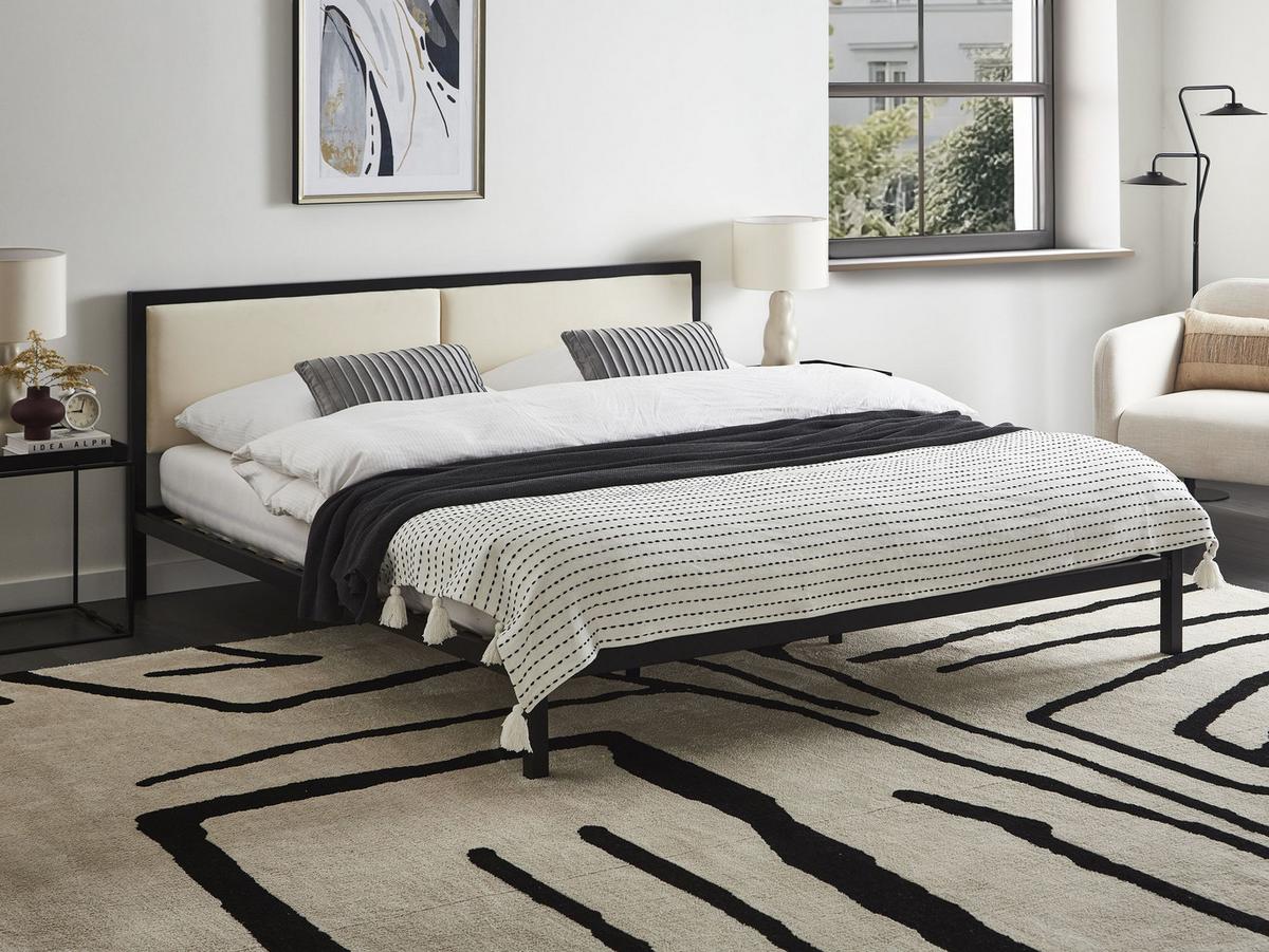 BETT mit Lattenrost 180x200 cm Schwarz Clamart - Schwarz, Metall (180/200cm) - Beliani