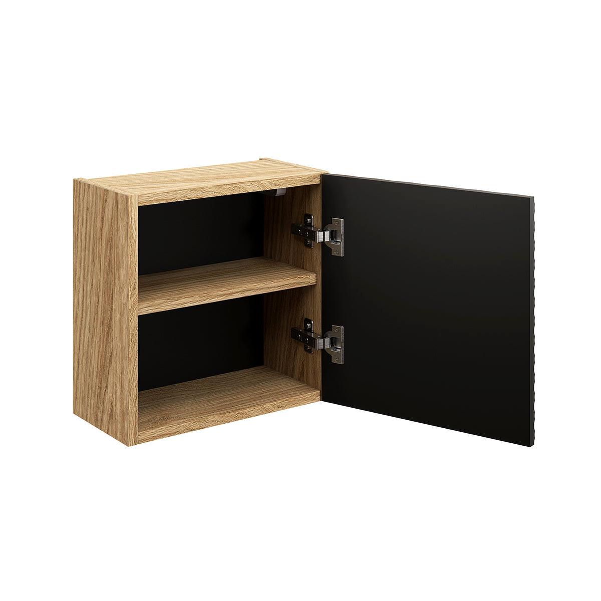 SCHRANK 1 Tür Elora Schwarz und Holz - Schwarz, Holzwerkstoff (35/35/17cm) - Petits-meubles