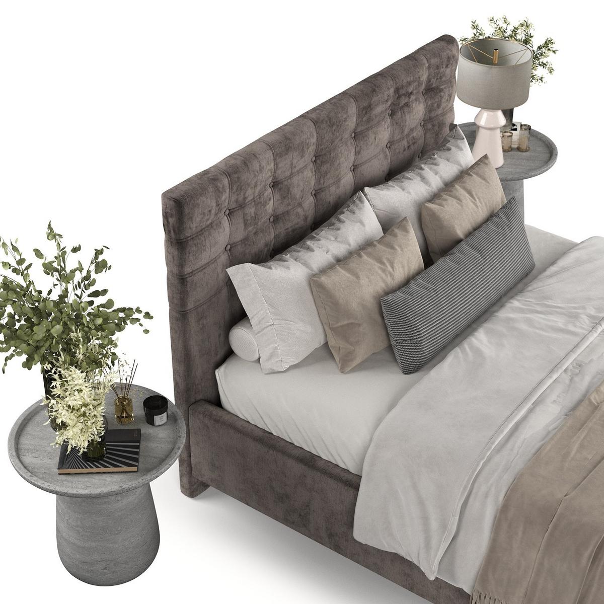 POLSTERBETT Soma 160/200 cm Braun im Lotta Stoff - Naturfarben/Braun, Holz/Holzwerkstoff (160/200cm) - AltaBeds