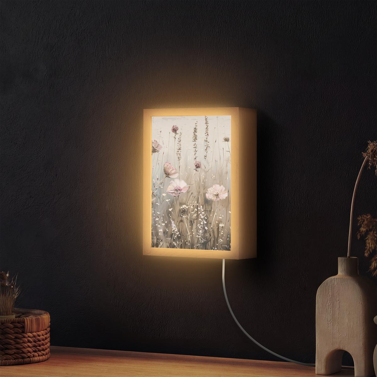WANDLEUCHTE Blumen - Rosa - Modern - Beige 20x30 cm - Altrosa, Holzwerkstoff (20/30/8cm) - OnlyWow