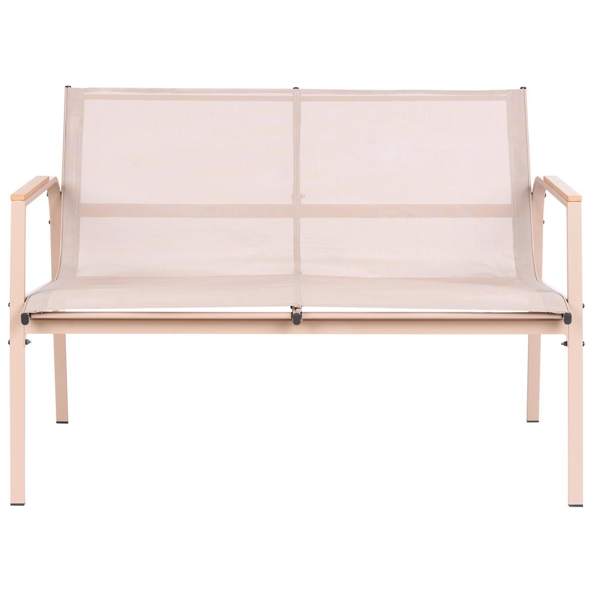 LOUNGE-SET mit Tisch 4-Sitzer Metall Beige Ledro - Beige, Metall - Beliani