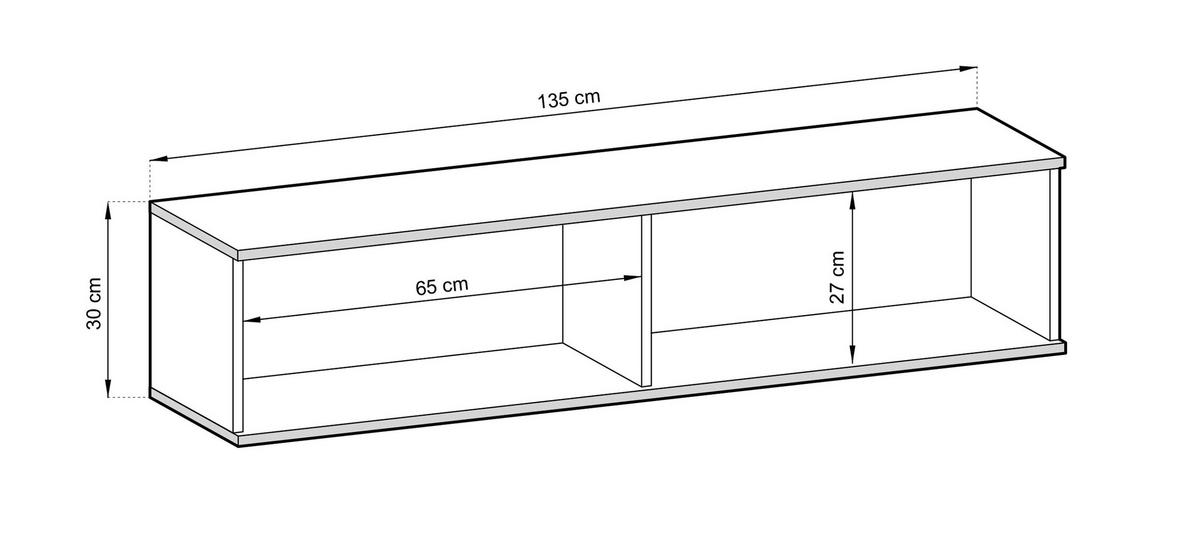 TV-HÄNGEBOARD Mucalma Beige mit geriffelten Fronten 135 cm - Beige, Holzwerkstoff (135/30/32cm) - Selsey