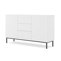 KOMMODE Weiß, Weiß, Schwarz 150/87/42 - Schwarz/Weiß, Holzwerkstoff (150/87/42cm) - RAUMHIRSCH FURNITURE