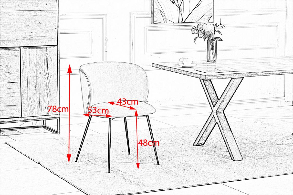 ESSZIMMERSTUHL LENA Grau Cord (1er-Set) - Grau, Textil (54/78/53cm) - KAWOLA