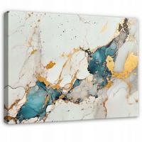 LEINWANDBILD Abstrakt Marmor Grau Gold Modern Wohnzimmer 60x40 - Grau, Holzwerkstoff (60/40cm) - Wallarena