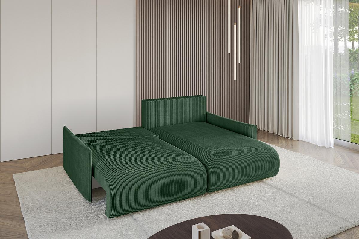 ECKSOFA Ottomane rechts ONESK-L -v1 216x177x72 Grün Cord - Grün, Holzwerkstoff/Kunststoff (177/216cm) - ALTDECOR