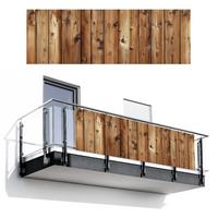 BALKON-SICHTSCHUTZ Holz - Regale - Braun Windschutz 300x100 cm - Buchefarben, Kunststoff (300/100cm) - MuchoWow