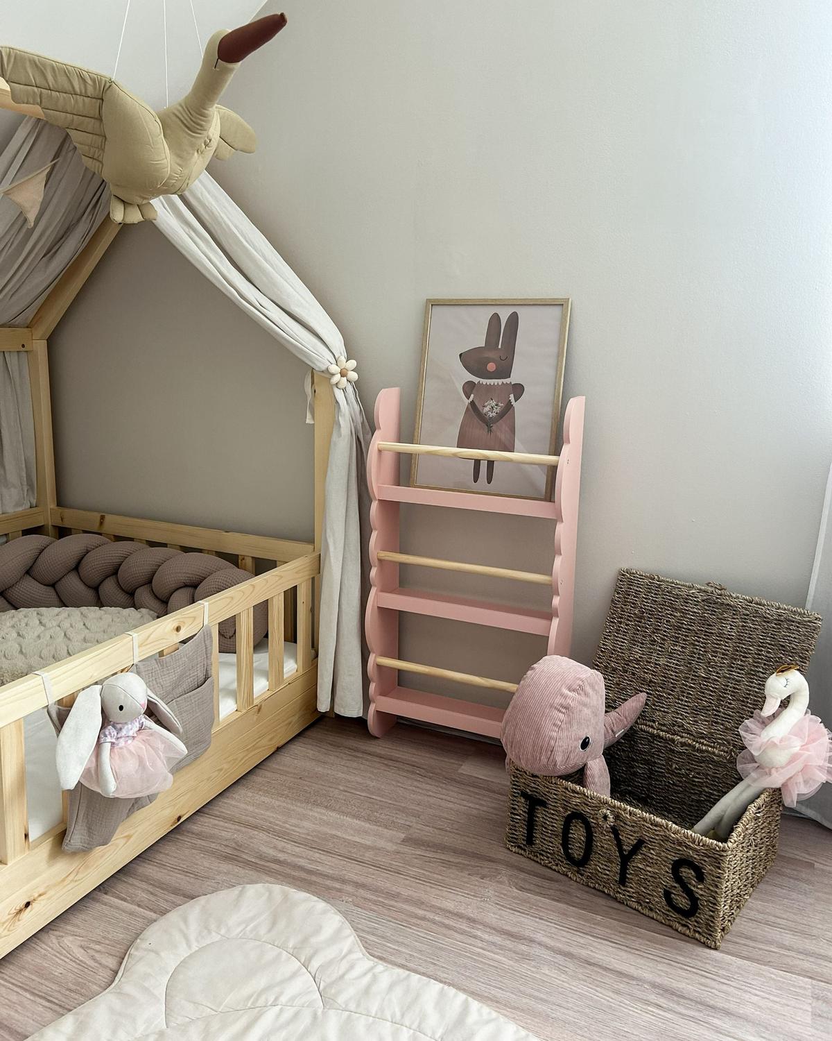 WANDREGAL Rigolet 80 cm Rigolet - Pink/Braun, Holzwerkstoff (43/80/14cm) - Beliani
