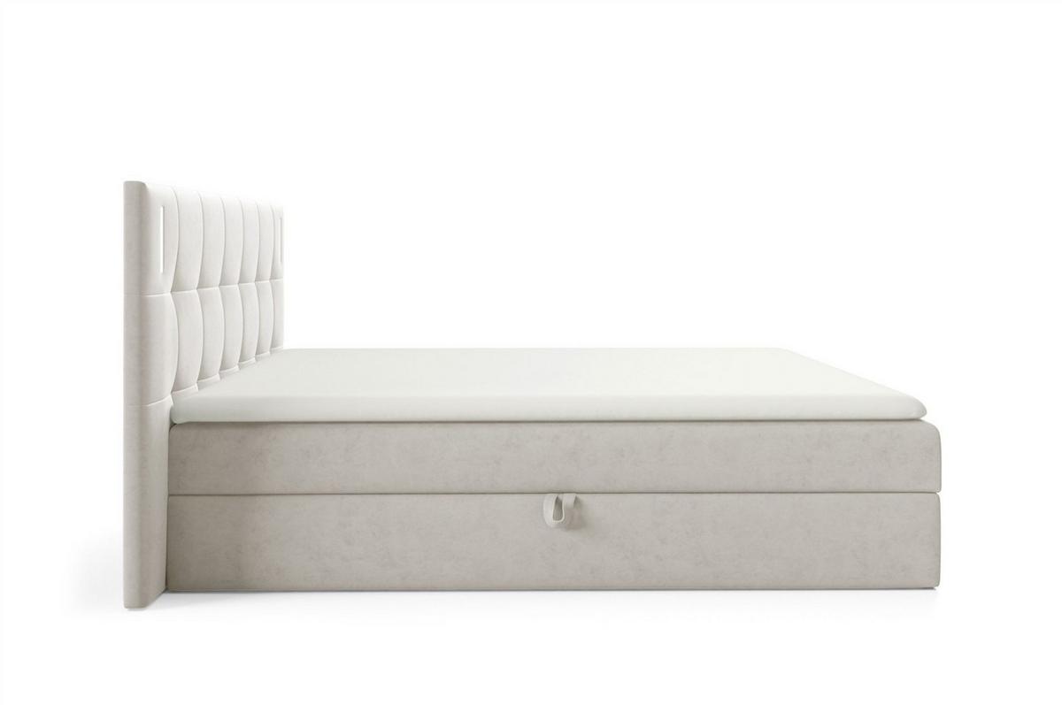 BOXBETT Martim Premium - Weiß, Holzwerkstoff/Textil (180/200cm) - Fun Möbel