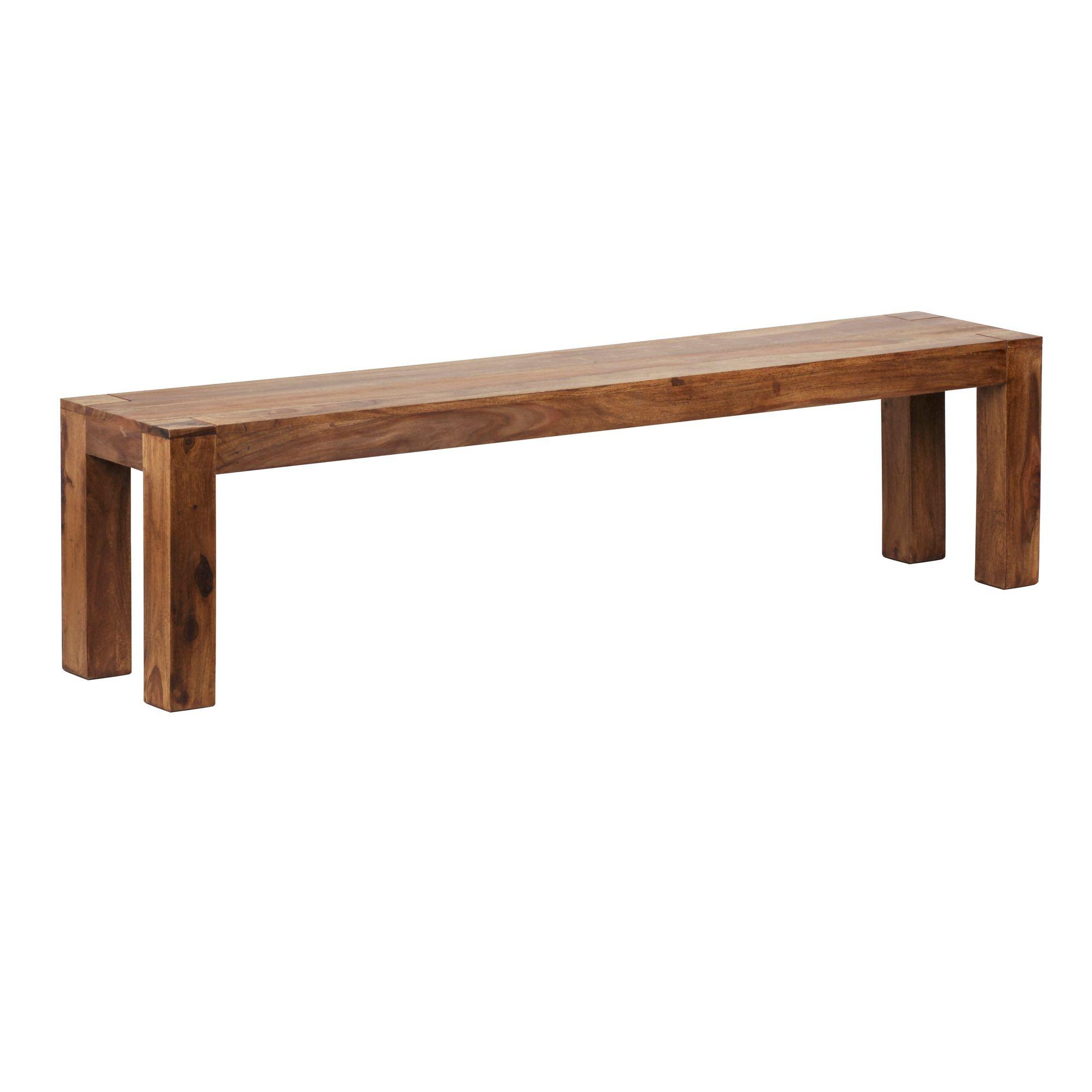 ESSZIMMERBANK MUMBAI Massivholz Landhausstil, Dunkelbraun 180x35x45 cm - Braun, Holz (180/45/35cm) - KADIMA DESIGN
