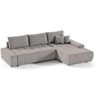 ECKSOFA Draco L cappuccino rechts - Chromfarben/Cappuccino, Textil/Metall (267/186cm) - Beautysofa