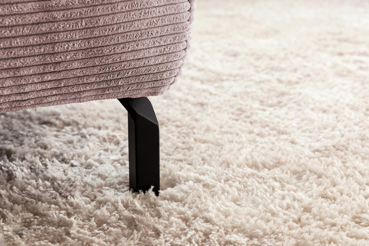 ECKSOFA DELIA Pink Cord - Schwarz/Rosa, Textil/Metall (276/219cm) - KAWOLA