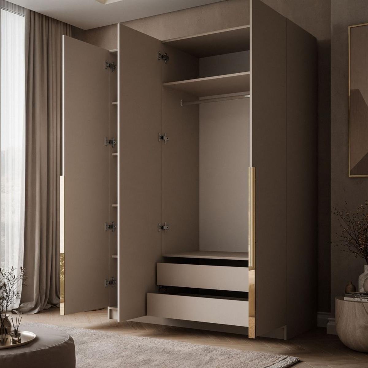 KLEIDERSCHRANK AUREL KASCHMIR 3D - Kaschmir, Holzwerkstoff (150/210/55cm) - Lookway