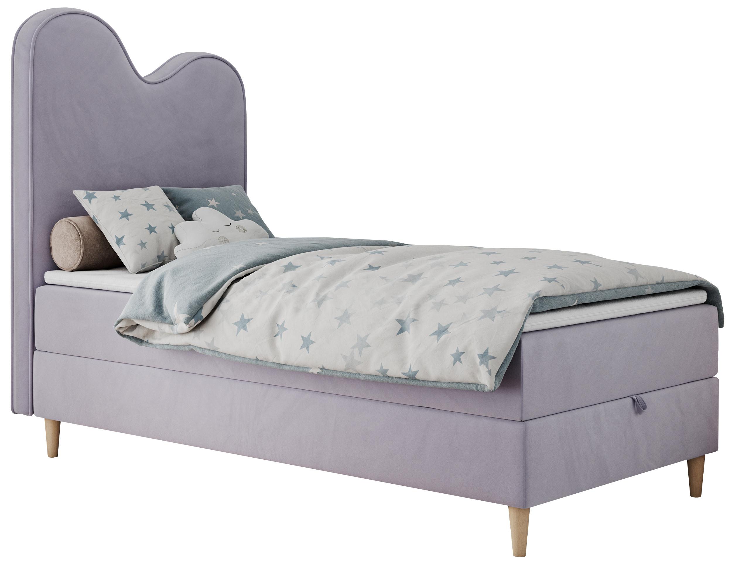 BOXBETT FLOW 90/180 Violett Velvet - H3 - Violett, Holz/Textil (90/180cm) - MKS