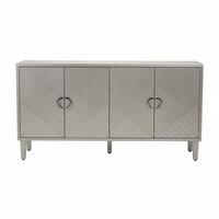 SIDEBOARD Grau Holzoptik mit 4 Türen & Kiefernholzbeinen - Grau, Holzwerkstoff (152/83/40cm) - Urban Meuble