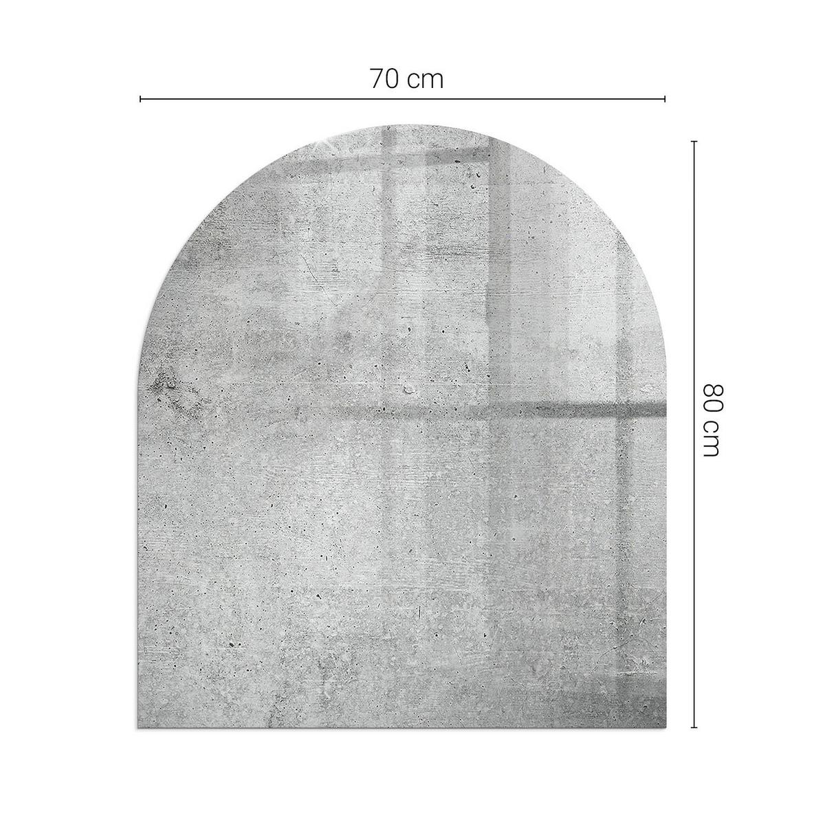 GLASPLATTE für Kamin 80x70 cm - Grau, Glas (80/70/0.4cm) - TULUP