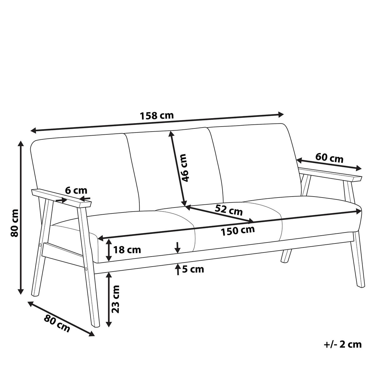 3-SITZER-SOFA Polsterbezug Braun Asnes - Braun, Textil (158/80/80cm) - Beliani