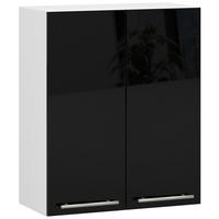 HÄNGESCHRANK Weiß, Schwarz Glanz 72/60/30 - Schwarz Hochglanz/Weiß, Holzwerkstoff (60/72/30cm) - RAUMHIRSCH FURNITURE