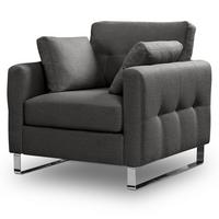 SESSEL grau Flachgewebe 93 x 94 cm, Clubsessel mit Steppoptik - Chromfarben/Grau, Holz/Textil (93/92/94cm) - Inn.Furn