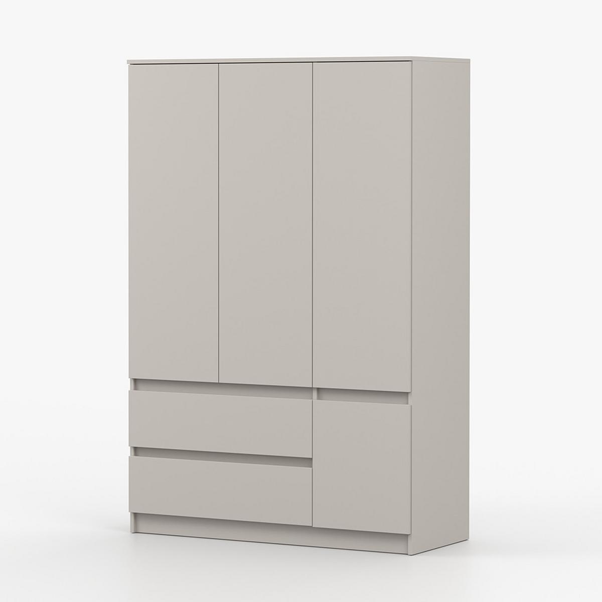 DREHTÜRENSCHRANK SOLO 4D2S II 120 cm Kaschmir/Kaschmir, 4-türig, zwei Schubladen, grifflos - Kaschmir, Holzwerkstoff (120/180/50cm) - imoebel24