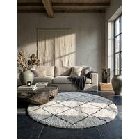RUNDTEPPICH Berber ATRIO Polypropylen Creme-Schwarz 120 x 120 cm - Multicolor, Textil (120/120cm) - KADIMA DESIGN