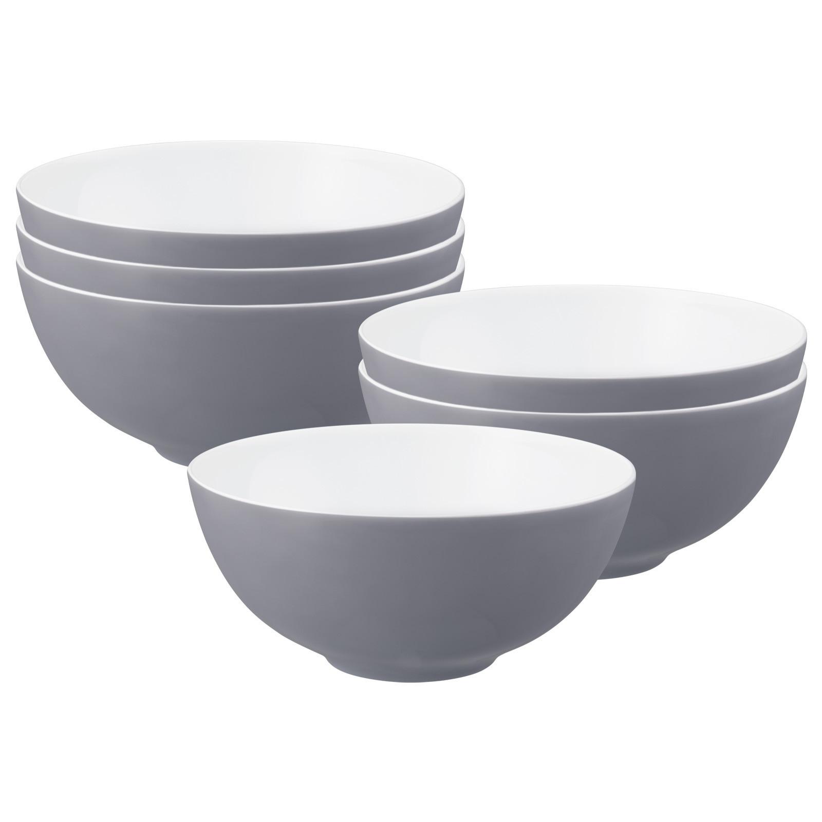 SCHÜSSELN Life Fashion Elegant Grey ø 21 cm 6er Set - Grau, Keramik (21.2cm) - Seltmann Weiden