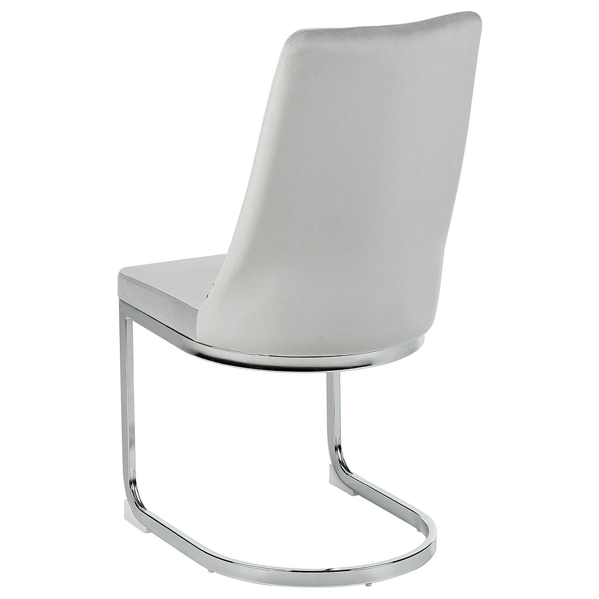 ESSZIMMERSTUHL 2er-Set Samtstoff grau Altoona - Silberfarben/Grau, Textil (46/95/58cm) - Beliani