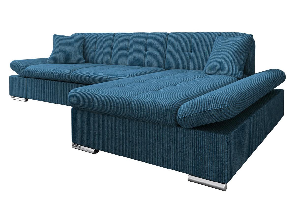 ECKSOFA Montana Cord, Seite: Rechts - Dunkelblau, Holz/Textil (278/161cm) - MIRJAN24