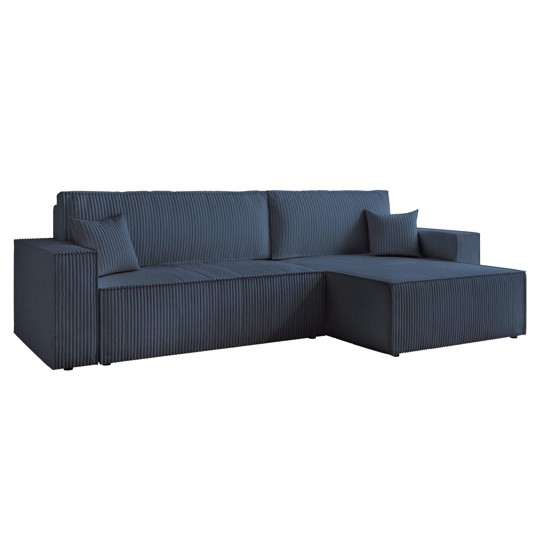 ECKSOFA Adara Max Mit Schlaffunktion - Blau, Holzwerkstoff/Textil (145/276cm) - Fun Möbel