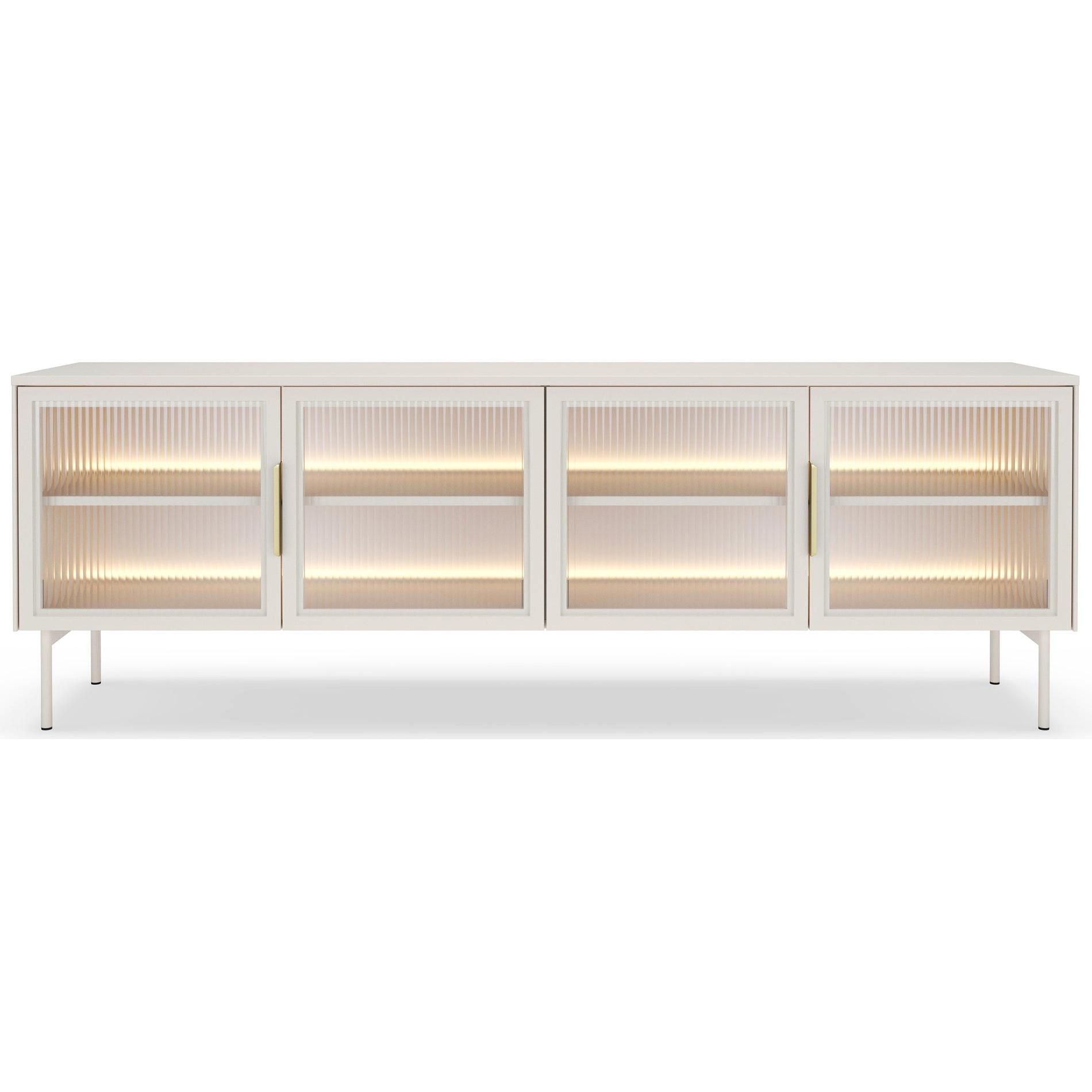 TV-LOWBOARD Lumi 4-türig 181 cm - Taupe/Goldfarben, Holzwerkstoff/Metall (181.3/61.6/39.3cm) - Selsey