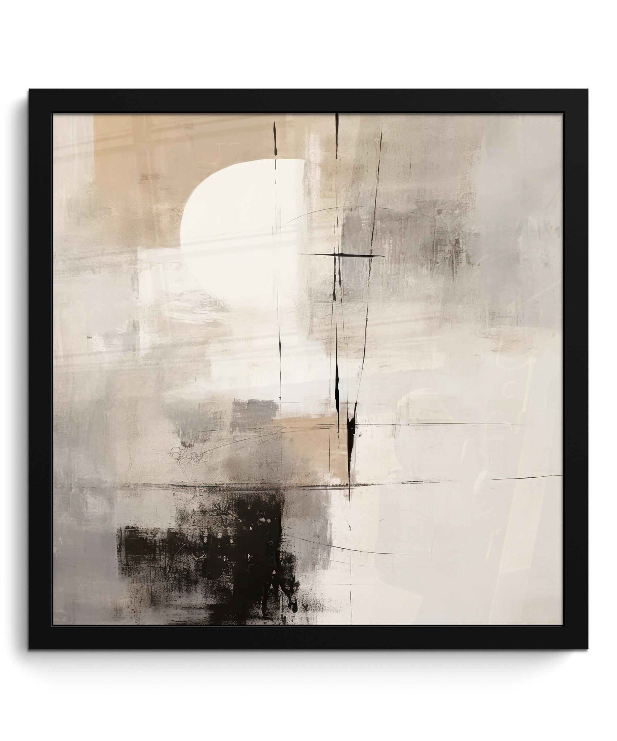 POSTER MIT RAHMEN Abstrakt - Kunst - Grau 40x40 cm - Hellgrau, Papier (40/40cm) - MuchoWow