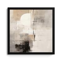 POSTER MIT RAHMENGERAHMTES BILD Abstrakt - Kunst - Grau 40x40 cm - Hellgrau, Papier (40/40cm) - MuchoWow
