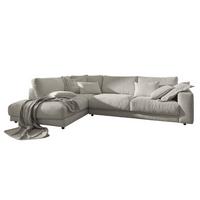 ECKSOFA MADELINE Granit Cord - Greige/Schwarz, Kunststoff/Textil (325/224cm) - KAWOLA
