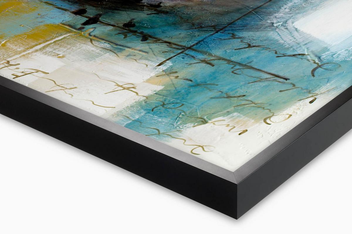 ÖLGEMÄLDE 120/60 cm - Petrol/Weiß, Holz/Textil (120/60cm) - KUNSTLOFT