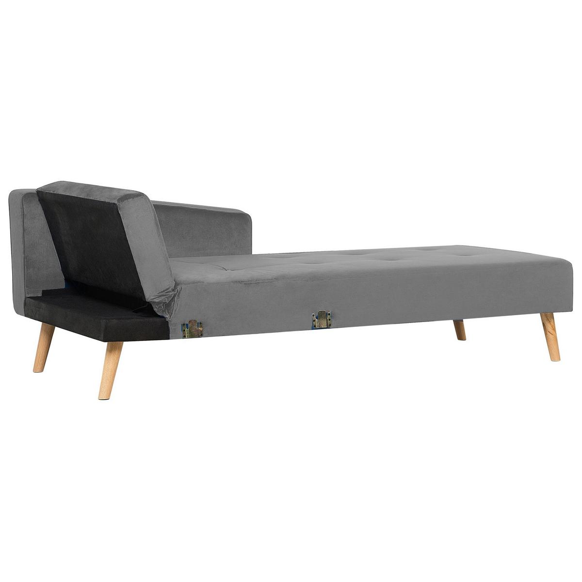ECKSOFA Samtstoff Grau Vadso - Grau, Textil (303/98cm) - Beliani