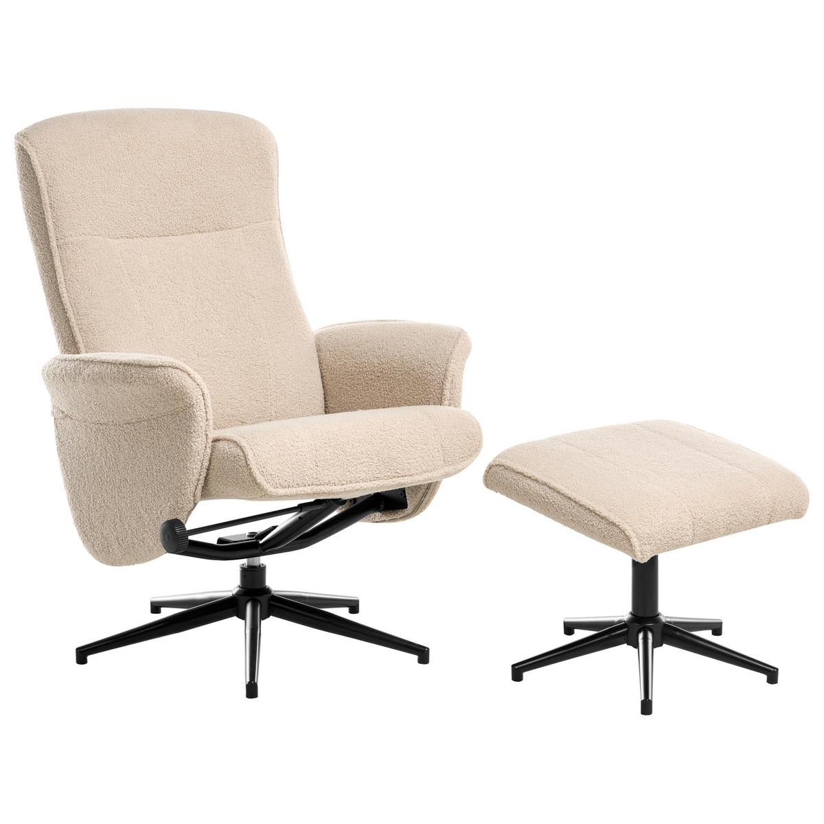 FERNSEHSESSEL Beige Japet - Beige/Schwarz, Textil (73/84/83cm) - Beliani