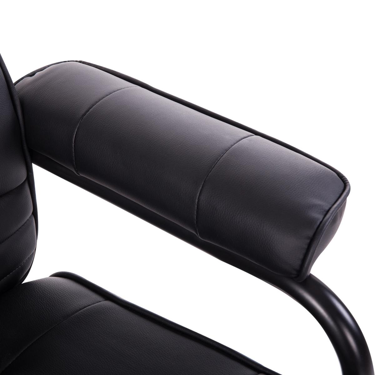 MASSAGESESSEL mit Hocker, Relaxsessel mit Liegefunktion, Massagefunktion Schwarz - Schwarz, Leder/Kunststoff (84/95/77cm) - HOMCOM