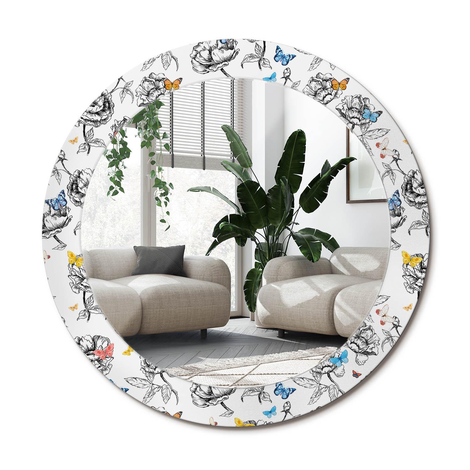 SPIEGEL Rund Ø 70 cm mit Aufdruck - Multicolor, Glas (70/70/0.4cm) - Wallfluent