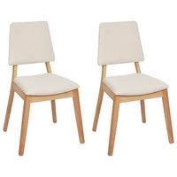 ESSZIMMERSTUHL 2er-Set Holz Helles Beige Merrill - Hellbraun/Beige, Holz (52/89/51cm) - Beliani