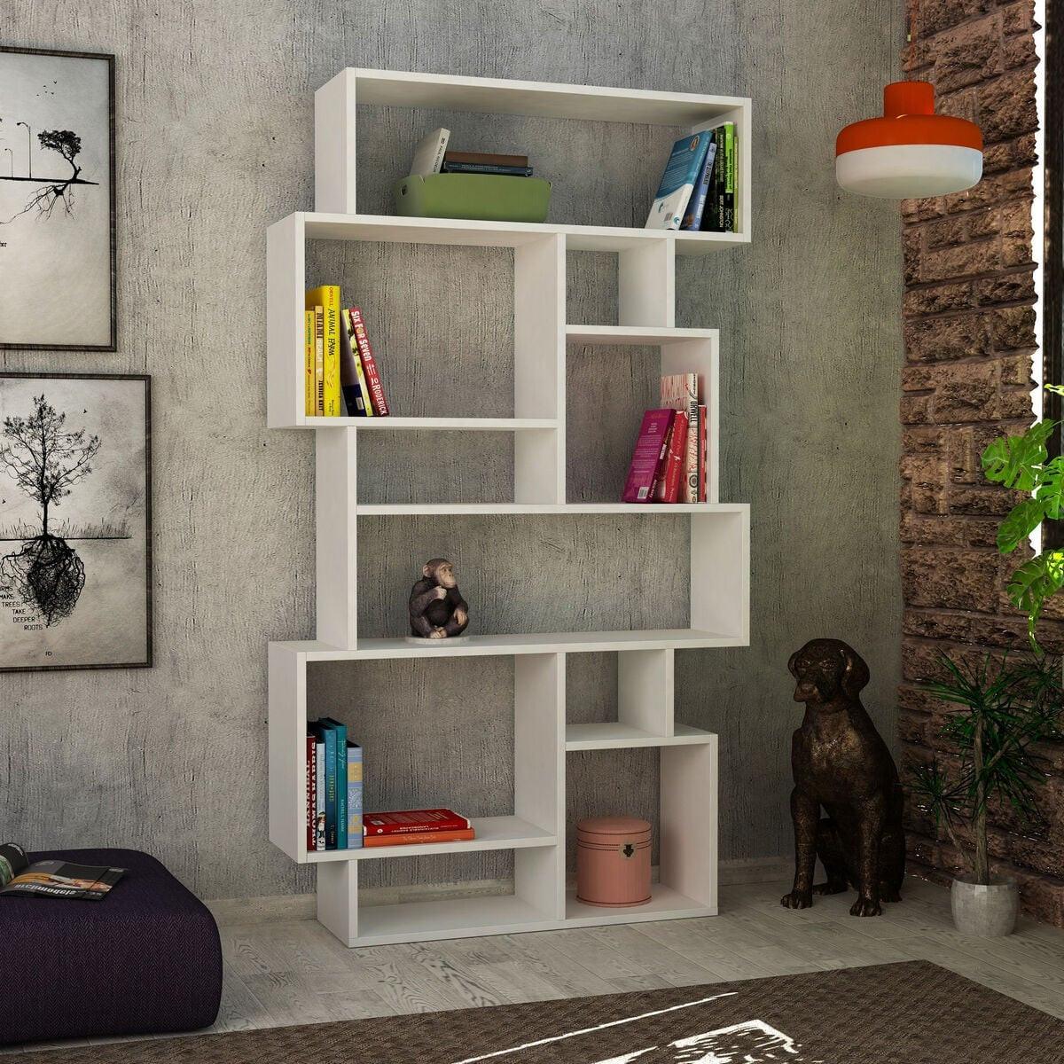 BÜCHERREGAL mit Fächern 96/25/168 cm - Weiß, Holzwerkstoff (25.5/168.5/28cm) - Calicosy