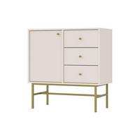 KOMMODE TORINO 84/86/41 cm mit 3 Schubladen 1 Türen Beige - Beige/Weiß, Holzwerkstoff (84/86/41cm) - MASSENO