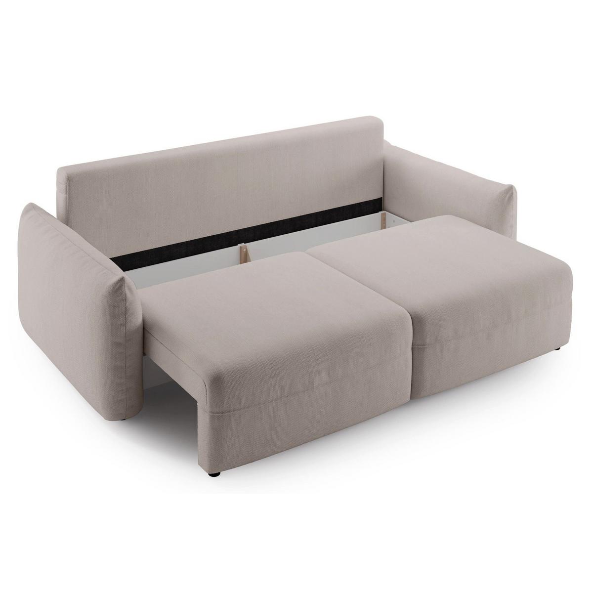 SCHLAFSOFA Theolla Hellbeige - Ecru/Schwarz, Textil/Metall (248/97/111cm) - Selsey