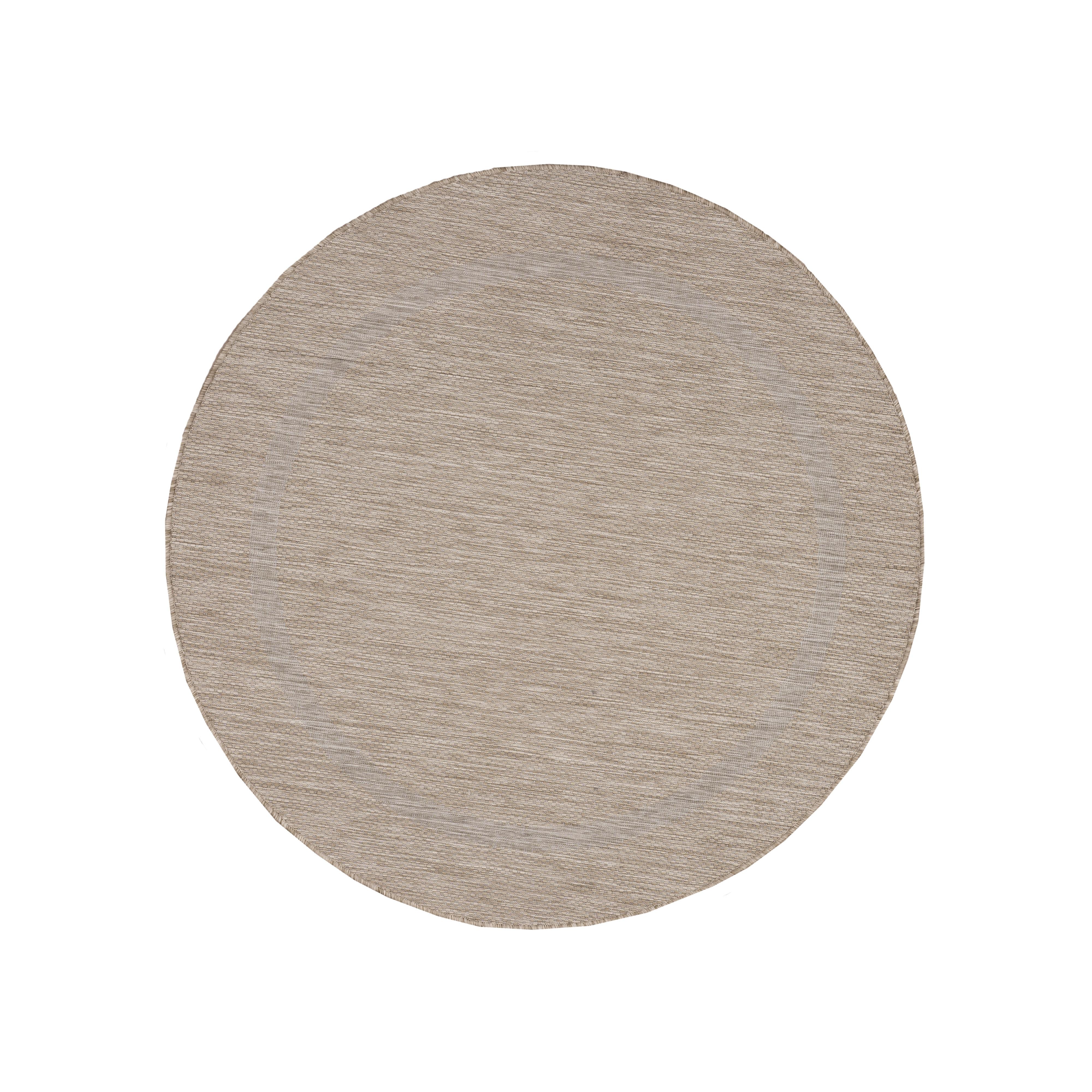 TEPPICH Outdoor ALSTER in Beige, einfarbig, Ø 200 cm - Beige, Textil (200/200cm) - KADIMA DESIGN