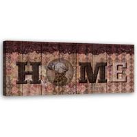 WANDBILD retro home schriftzug - Braun, Textil (90/30cm) - Feeby