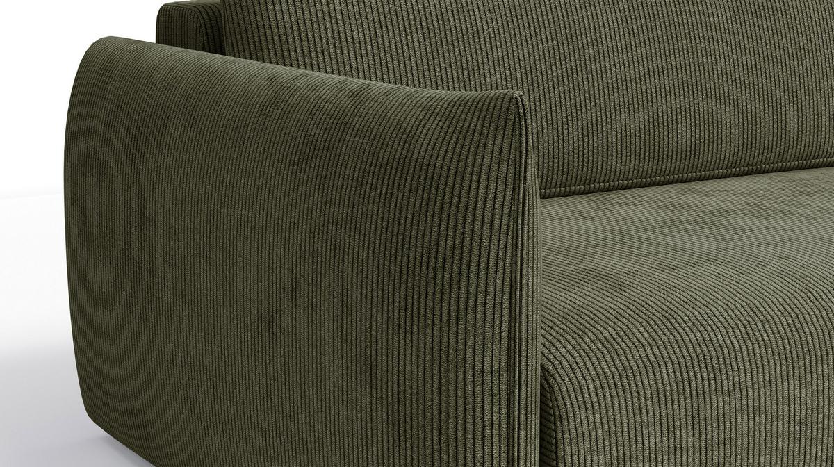 ECKSOFA TAUER 3-Sitzer links, olive - Schwarz/Grün, Holz/Textil (248/173cm) - Wozimo