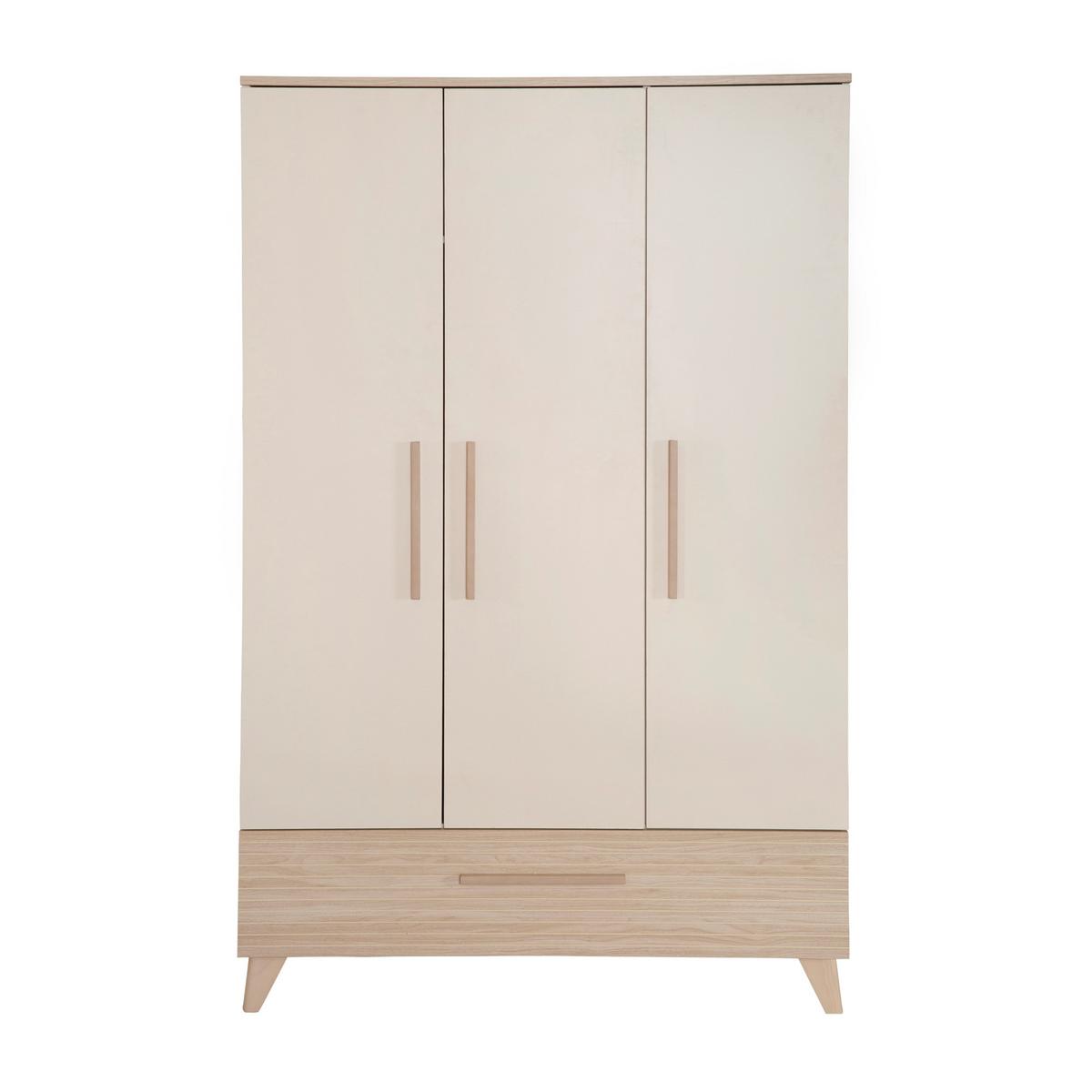KLEIDERSCHRANK Sidney 3-türig - Kaschmir, Holz/Holzwerkstoff (118/190/52cm) - Roba
