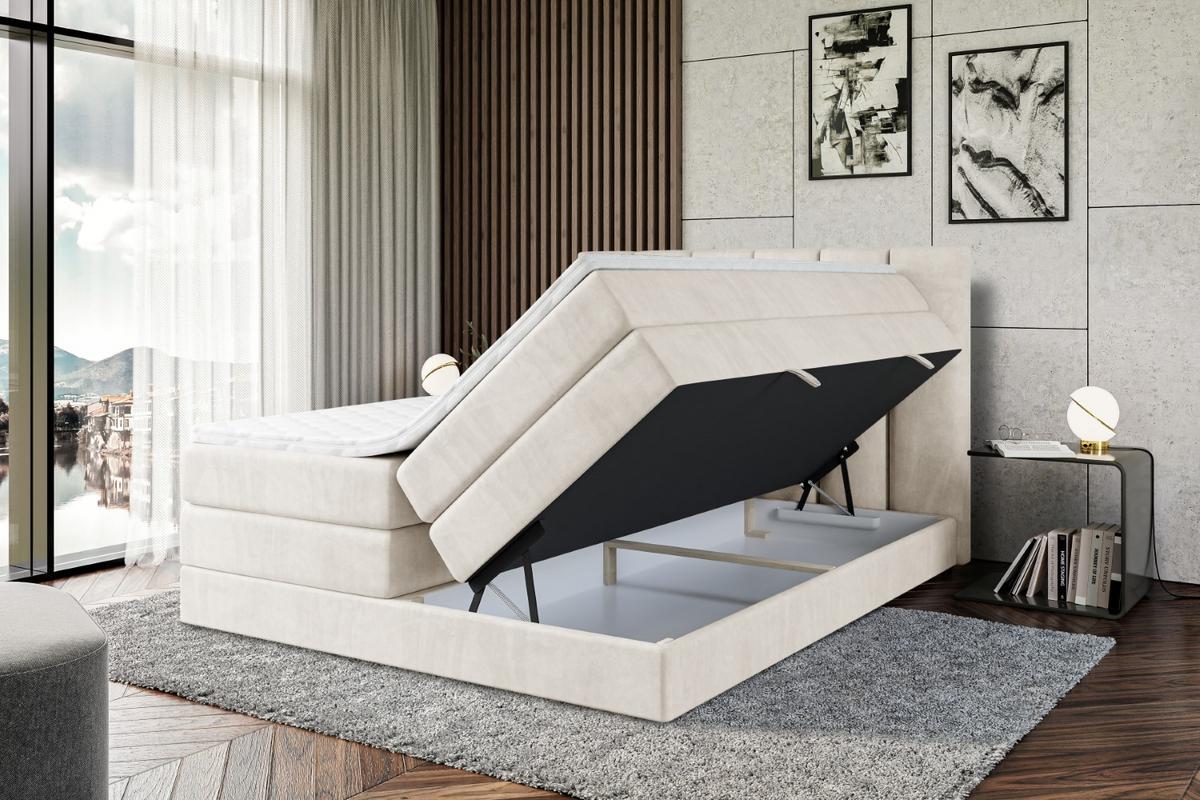 BOXSPRINGBETT BOXI1 KING - 140x200 - H3/H4 - Creme - Creme, Holzwerkstoff (140/200cm) - ALTDECOR