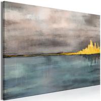 KUNSTDRUCK Blau 90/60 cm - Blau/Grau, Textil (90/60cm) - KUNSTLOFT