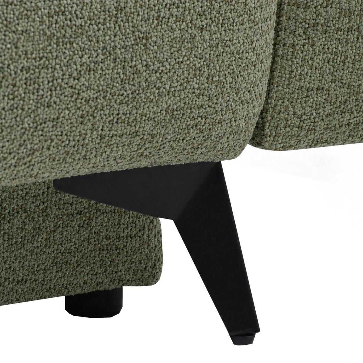 SCHLAFSOFA Vito 3-Sitzer mit Bettkasten, DL-System, Chenille-Stoff, Grün - Schwarz/Grün, Textil (256/90/99cm) - Beautysofa