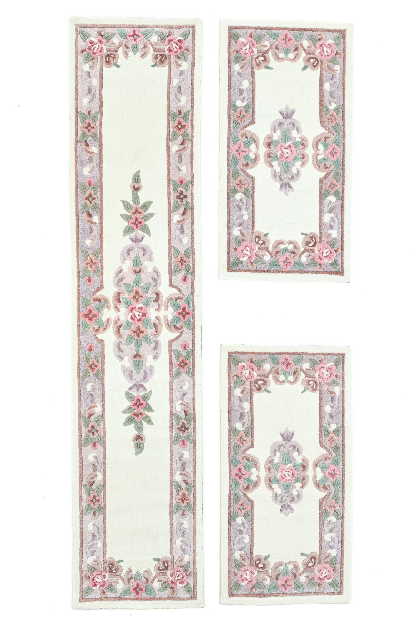 HANDTUFTTEPPICH Ming Bettumrandung 70x600 cm - Beige, Textil (70/600cm) - THEKO